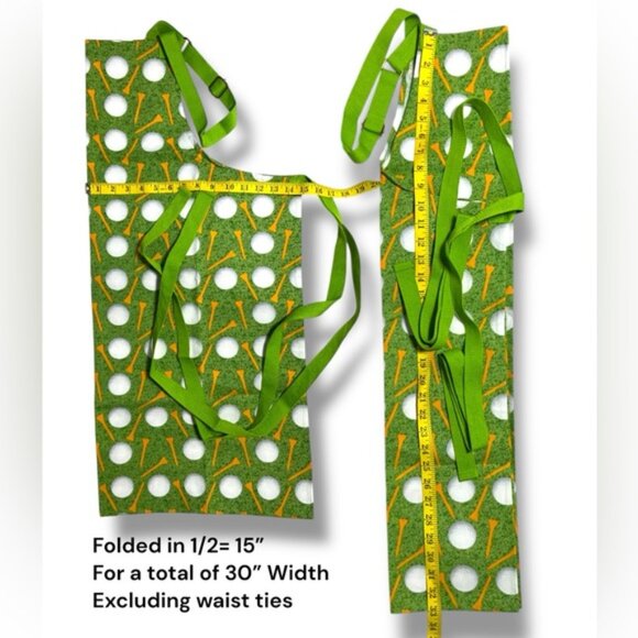 Barbecue Apron Golf Theme Adjustable Cotton Green Unisex Adult Men One Size NEW - Picture 5 of 16